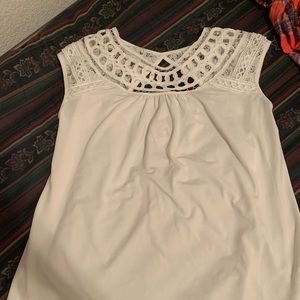 Maurice’s White Blouse- Beautiful Neck Detail